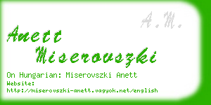 anett miserovszki business card